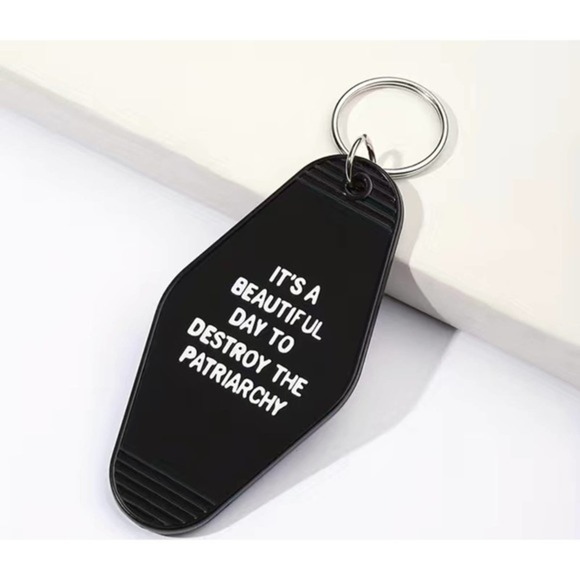 Enchantments Co. Accessories - It’s a beautiful day to destroy the patriarchy vintage motel key keychain​
